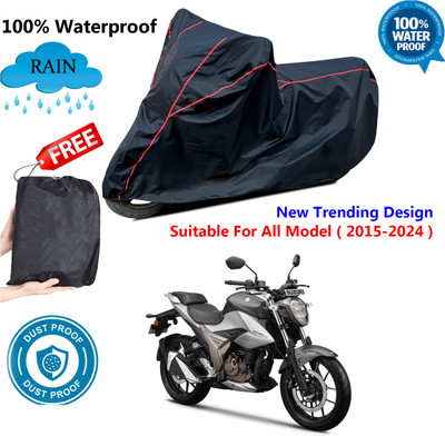 AUTOCAD Waterproof Two Wheeler Cover for Suzuki(Gixxer 250, Black, Red)