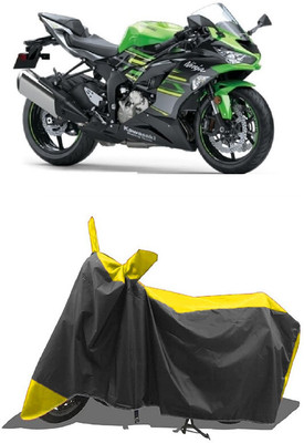 SUGASHRI Waterproof Two Wheeler Cover for Kawasaki(Ninja ZX-6R BS6, Yellow, Black)