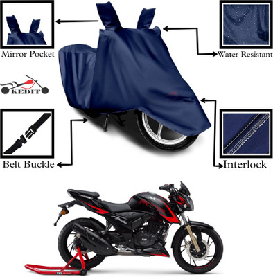 KEDIT Two Wheeler Cover for TVS(Apache RTR 200, Blue)