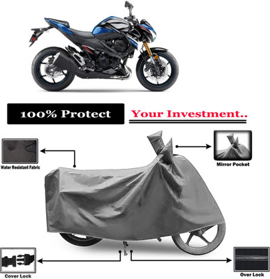 Amexride Two Wheeler Cover for Kawasaki(Z800, Grey)