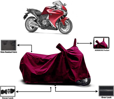 Amexride Two Wheeler Cover for Honda(VFR 1200F, Maroon)