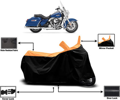 Amexride Two Wheeler Cover for Harley Davidson(Road King, Orange)