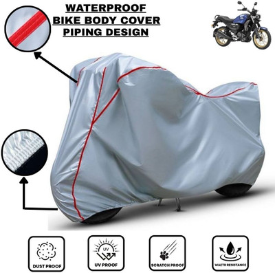 LE PRA Waterproof Two Wheeler Cover for Yamaha(FZ-X, Silver, Red)