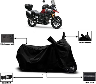 Amexride Two Wheeler Cover for Suzuki(V Strom 1000, Black)