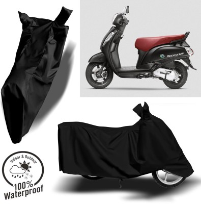 ROYAL AUTO MART Waterproof Two Wheeler Cover for Suzuki(Access 125, Black)