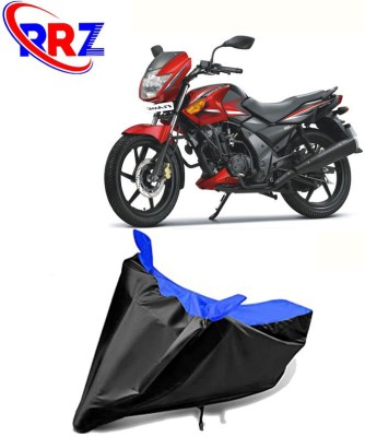 RRZ Waterproof Two Wheeler Cover for TVS(Flame SR125, Black, Blue)