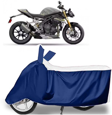 AUTO PEARL Two Wheeler Cover for Triumph(Speed Triple BS6, White, Blue)