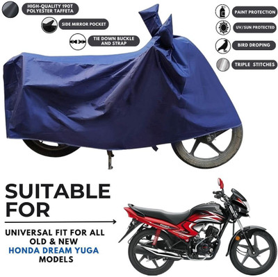 MADAFIYA Two Wheeler Cover for Honda(Dream Yuga, Blue)