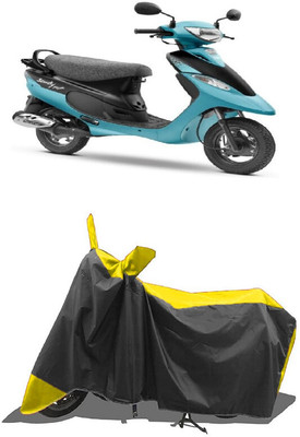 SUGASHRI Waterproof Two Wheeler Cover for TVS(Scooty Pep+ BS6, Yellow, Black)