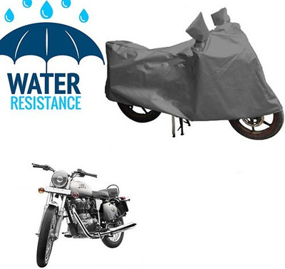 MMSSTAR Waterproof Two Wheeler Cover for Royal Enfield(Bullet 350, Grey)