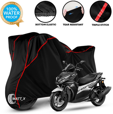 MATT_X Waterproof Two Wheeler Cover for Yamaha(Aerox 155 Maxi BS6, Black, Red)