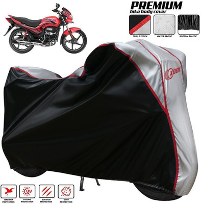 xodi Waterproof Two Wheeler Cover for Hero(Passion, Silver, Black)