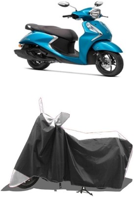 SUGASHRI Waterproof Two Wheeler Cover for Yamaha(Fascino, White, Black)