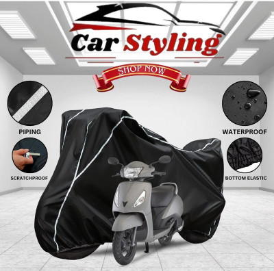 Car Styling Waterproof Two Wheeler Cover for TVS(Jupiter 125, Black, White)