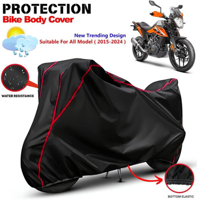 CABRY Waterproof Two Wheeler Cover for KTM(390 Adventure, Black, Red)
