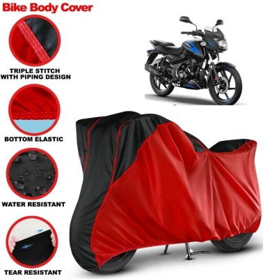 Grizzly Two Wheeler Cover for Bajaj(Pulsar 125, Black, Red)