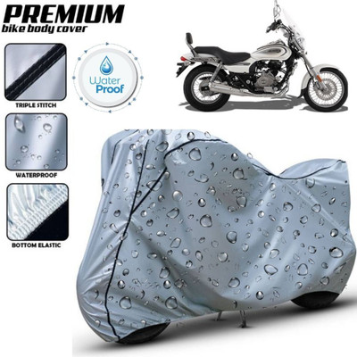 kerwa Waterproof Two Wheeler Cover for Bajaj(Avenger 220 Cruise, Silver, Black)