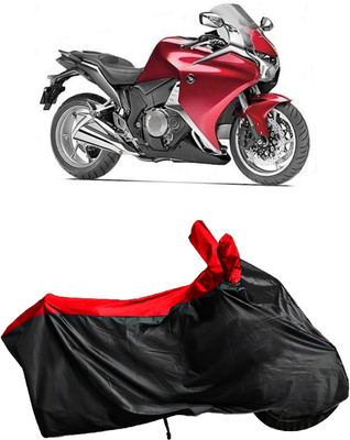 Autofly Waterproof Two Wheeler Cover for Honda(VFR 1200F, Red, Black)