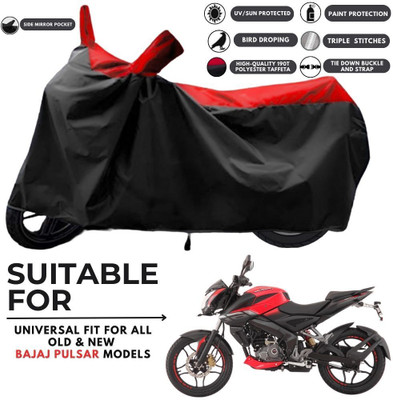 ZAQE Two Wheeler Cover for Bajaj(Pulsar 180NS BS6, Black, Red)