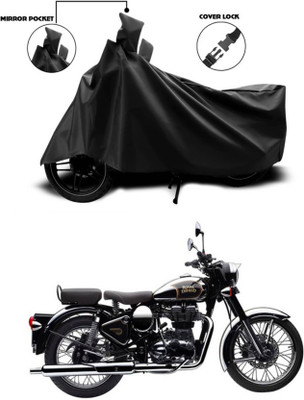 KEDIT Two Wheeler Cover for Royal Enfield(Classic 350, Black)