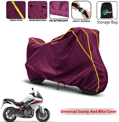AUTOBIRSA Waterproof Two Wheeler Cover for Benelli(TNT 600 GT, Maroon)