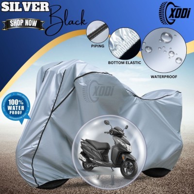 xodi Waterproof Two Wheeler Cover for Honda(Dio, Silver, Black)