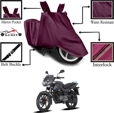 KEDIT Two Wheeler Cover for Bajaj(Pulsar 125 Neon, Maroon)