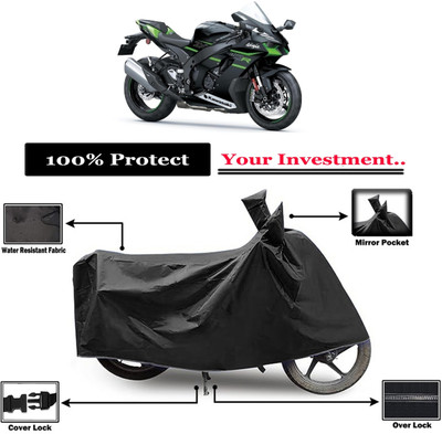 Amexride Two Wheeler Cover for Kawasaki(Ninja ZX 10R BS6, Black)