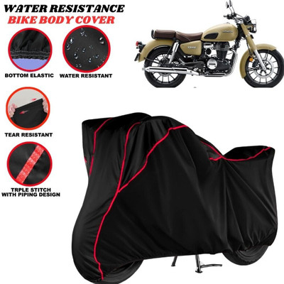 SRP PRODUCT Waterproof Two Wheeler Cover for Honda(Hness CB350, Black, Red)