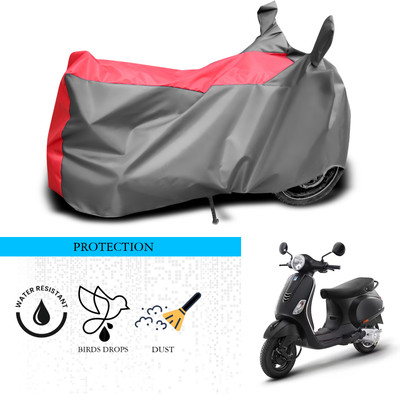 ANTHUB Waterproof Two Wheeler Cover for Vespa(Notte 125, Grey, Red)