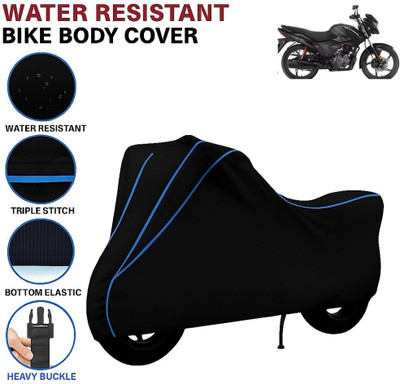 BigFly Waterproof Two Wheeler Cover for Hero(Glamour, Black, Blue)