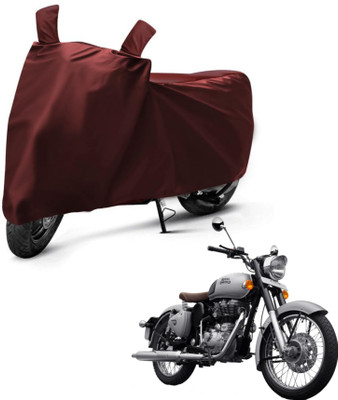 sowelar Waterproof Two Wheeler Cover for Royal Enfield(350, Maroon)