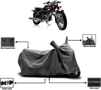 Amexride Two Wheeler Cover for Royal Enfield(Electra Delux, Grey)