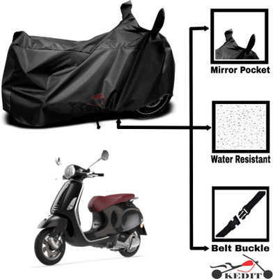 KEDIT Two Wheeler Cover for Universal For Bike(Vespa LX, Black)