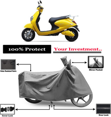 Amexride Two Wheeler Cover for Techo Electra(Emerge BS6, Grey)