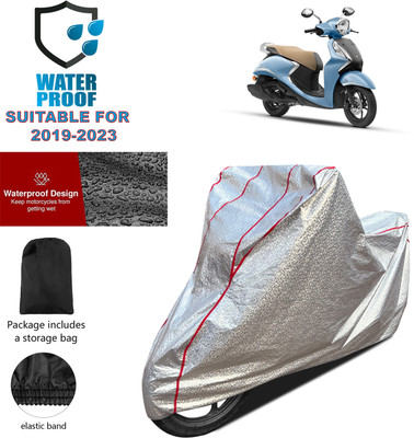 PAGORA Waterproof Two Wheeler Cover for Yamaha(Fascino 125 BS6, Silver)