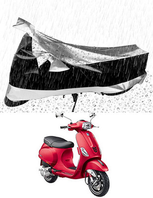 Furious3D Two Wheeler Cover for Piaggio(Vespa SXL, Silver, Black)