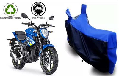 MMSSTAR Waterproof Two Wheeler Cover for Suzuki(Gixxer, Black, Blue)