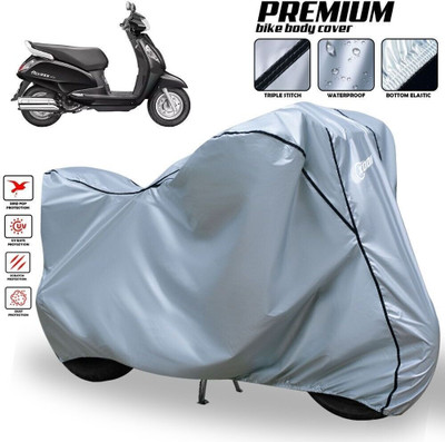 xodi Waterproof Two Wheeler Cover for Suzuki(New Access 125, Silver, Black)