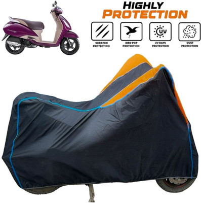 ZAQE Two Wheeler Cover for TVS(Jupiter classic, Black, Orange, Blue)