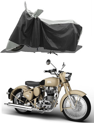 GROFATIK Two Wheeler Cover for Royal Enfield(Classic Desert Storm, Grey)