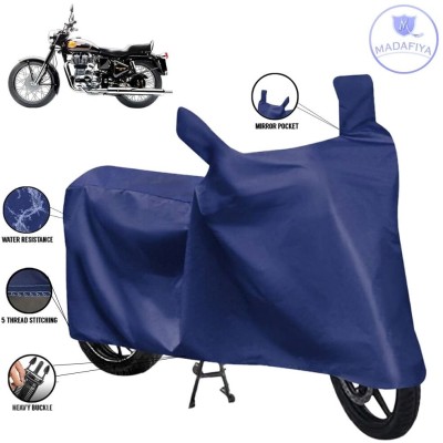 MADAFIYA Waterproof Two Wheeler Cover for Royal Enfield(Bullet 350 Twinspark, Blue)