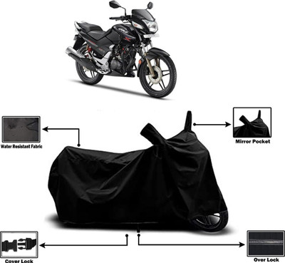 Amexride Two Wheeler Cover for Hero(CBZ Extreme, Black)