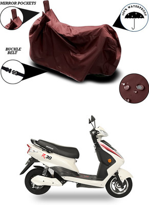 Furious3D Waterproof Two Wheeler Cover for Okinawa(R30 electric scooter, Maroon)
