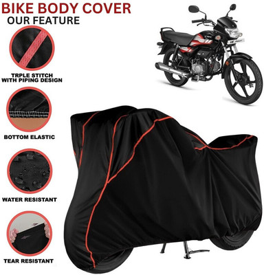 kerwa Waterproof Two Wheeler Cover for Hero(HF Deluxe, Black, Red)