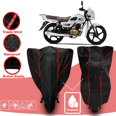 DeepShakshi AUTOMOTIVE Waterproof Two Wheeler Cover for TVS(Radeon, Red, Black)