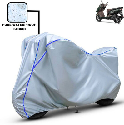 Delphinium Waterproof Two Wheeler Cover for Suzuki(Burgman Electric, Silver, Blue)