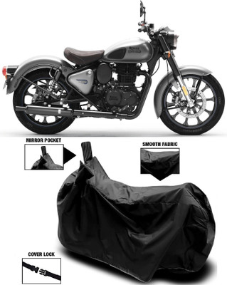 MMSSTAR Waterproof Two Wheeler Cover for Royal Enfield(Classic Gunmetal, Black)