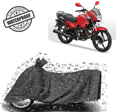 ROYAL AUTO MART Waterproof Two Wheeler Cover for Hero(Glamour, Grey)