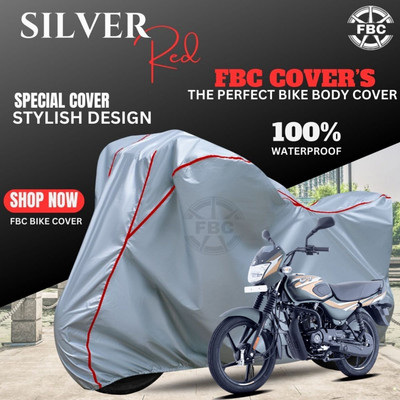 FBC Waterproof Two Wheeler Cover for Bajaj(CT100, Silver, Red)